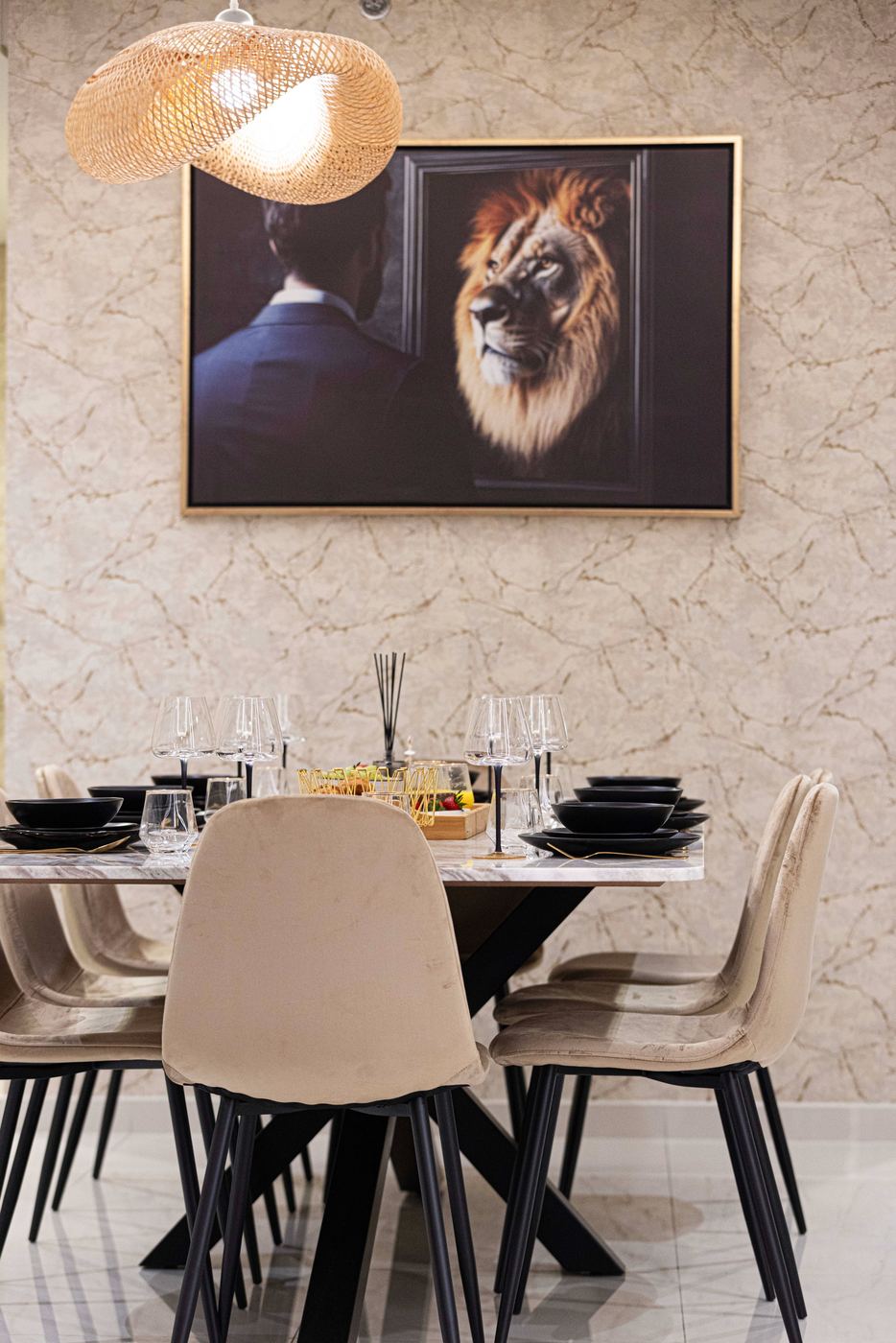 Curated dining space
